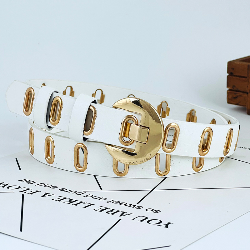 Új, ütésmentes, teljes fémből készült, légáteresztő, női öv, koreai változat, sokoldalú, divatos, üreges, dekoratív öv, nagykereskedelem