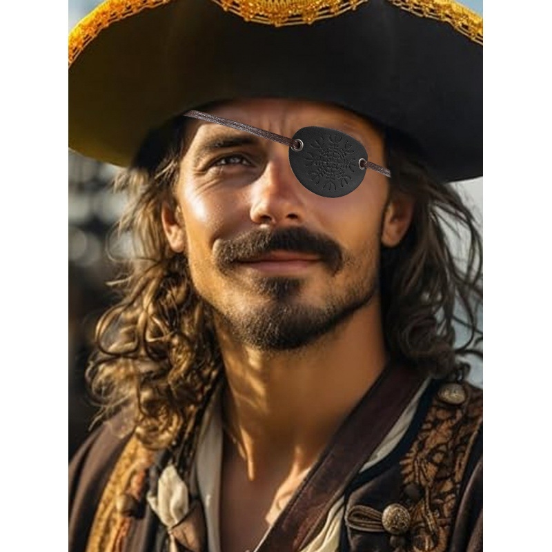 Helovino puošmena, vienos akies kaukė, kūrybinga cosplay odinė piratų akių kaukė, reguliuojama gotikinė cos rekvizitai