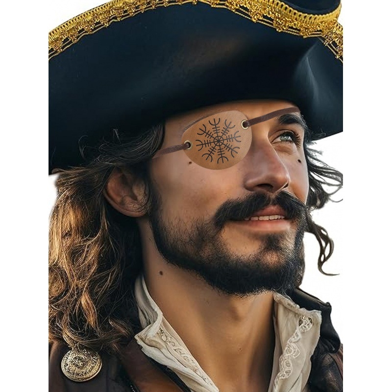 Хелоуин Маска за Обличане с Едно Око Творческа Косплей Кожена Пиратска Маска за Око Регулируема Готически Костюм Реквизит