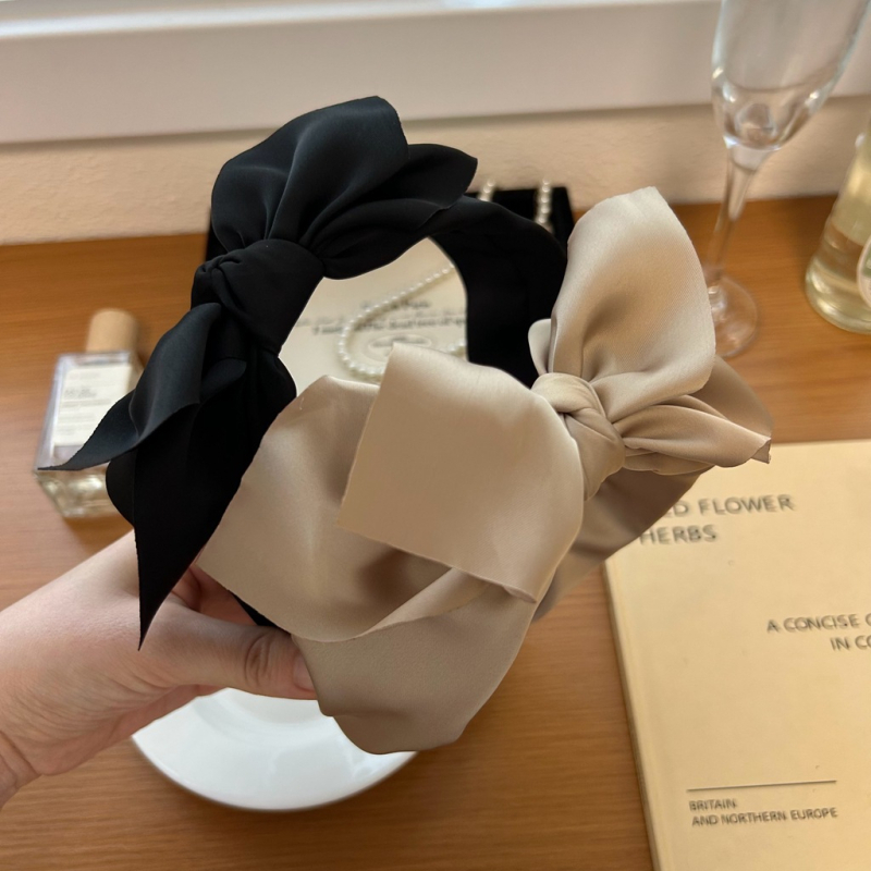 Dél-koreai Dongdaemun Vintage szövet széles masnis fejpánt, egyszerű, elegáns, divatos, hajcsatos fejpánt nőknek