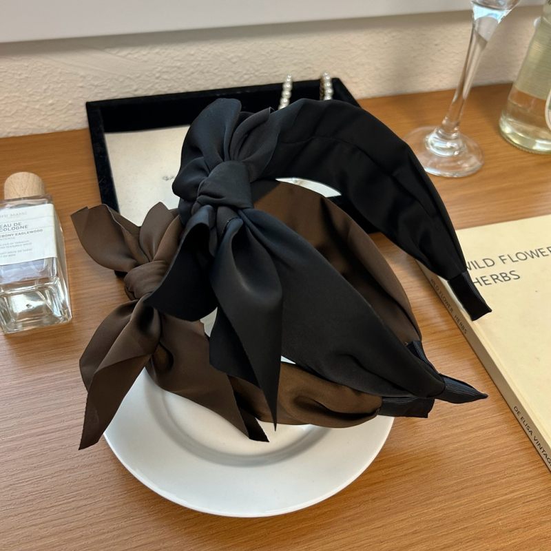 Dél-koreai Dongdaemun Vintage szövet széles masnis fejpánt, egyszerű, elegáns, divatos, hajcsatos fejpánt nőknek