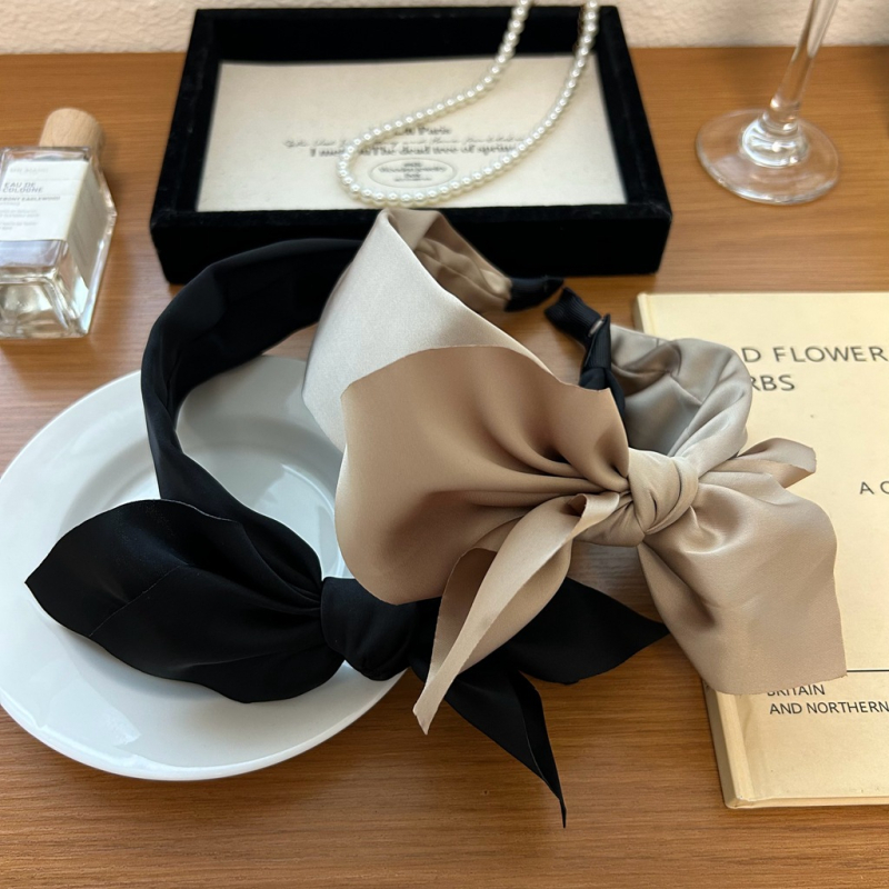 Dél-koreai Dongdaemun Vintage szövet széles masnis fejpánt, egyszerű, elegáns, divatos, hajcsatos fejpánt nőknek