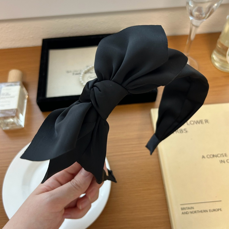 Dél-koreai Dongdaemun Vintage szövet széles masnis fejpánt, egyszerű, elegáns, divatos, hajcsatos fejpánt nőknek