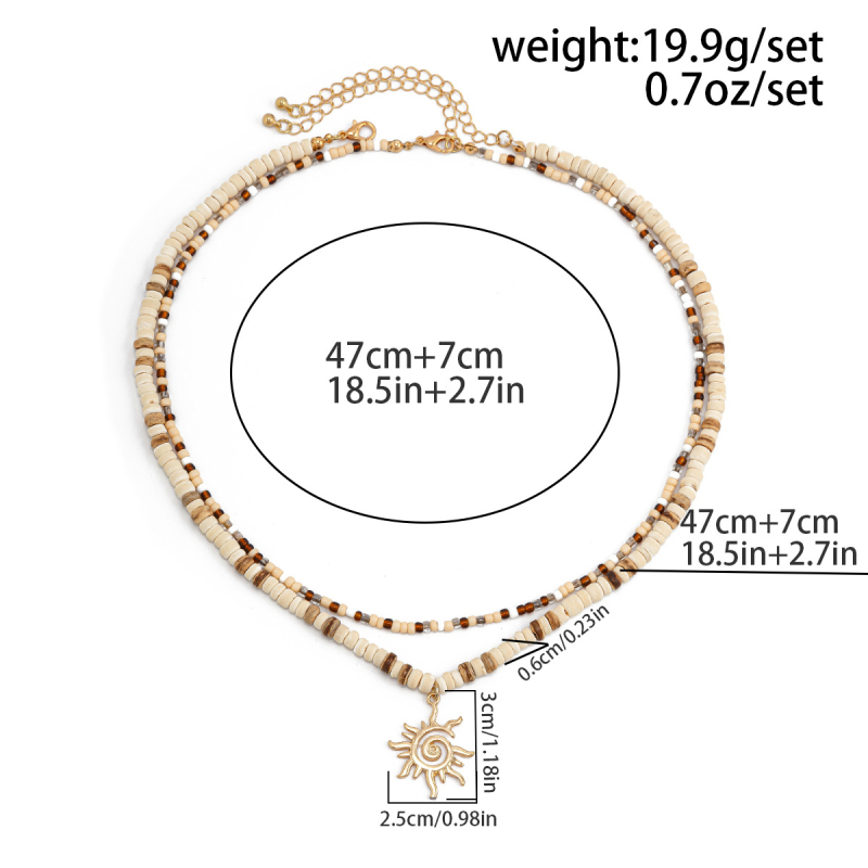 Európai és amerikai határokon átnyúló ékszerek férfi nyári kókuszhéj gyöngyök napraforgó nyaklánc niche minden mérkőzés hip-hop személyiség nyaklánc