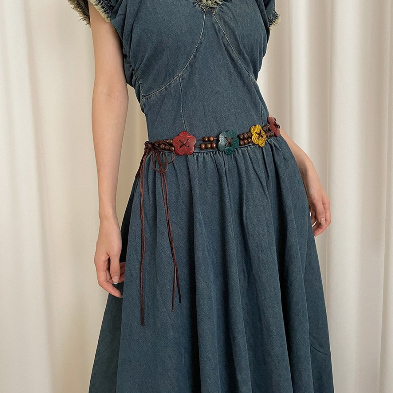 Vintage régi édes stílusú öv női niche aranyos virág etnikai stílusú ruha ruha dekoráció derék kötél divat