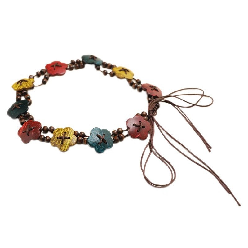 Vintage régi édes stílusú öv női niche aranyos virág etnikai stílusú ruha ruha dekoráció derék kötél divat