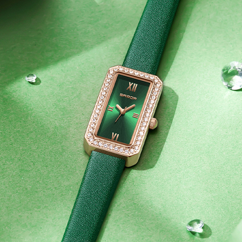 Naiste pikk ruudukujuline käekell 2024 uus teemantidega kaetud kvartskell, moodne universaalne veekindel loodete vöö