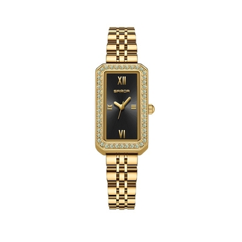 Naiste pikk ruudukujuline käekell 2024 uus teemantidega kaetud kvartskell, moodne universaalne veekindel loodete vöö