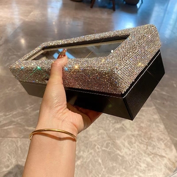 Ελαφρύ πολυτελές κουτί αποθήκευσης ρολογιών με διαμάντια, κουτί αποθήκευσης κοσμημάτων υψηλής αξίας για επιτραπέζιο υπολογιστή, διασυνοριακό Amazon temu Explosions