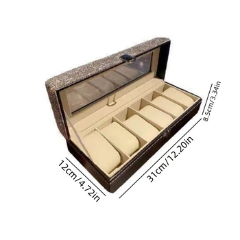 Ελαφρύ πολυτελές κουτί αποθήκευσης ρολογιών με διαμάντια, κουτί αποθήκευσης κοσμημάτων υψηλής αξίας για επιτραπέζιο υπολογιστή, διασυνοριακό Amazon temu Explosions