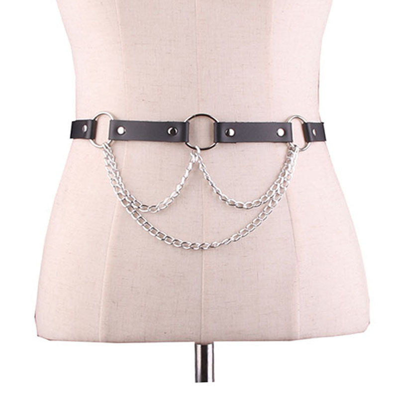 Európai és amerikai határokon átnyúló robbanások kombinációja szexi eltúlzott nyakpánt mellkasi lánc deréklánc bőr ötvözet lánc többrétegű bojtos ékszerek