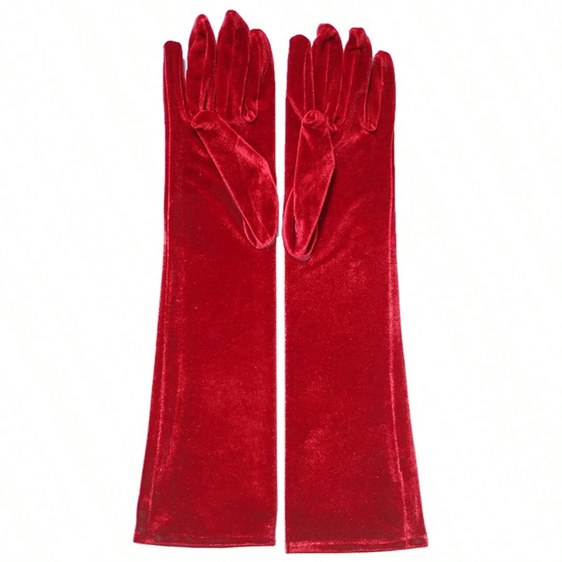 Europietiškos ir amerikietiškos tarpvalstybinės mados seksualios ilgos rutulinės auksinės aksominės vakarinės suknelės šiltos pirštinės pokylių vakarėlio etiketo pirštinės