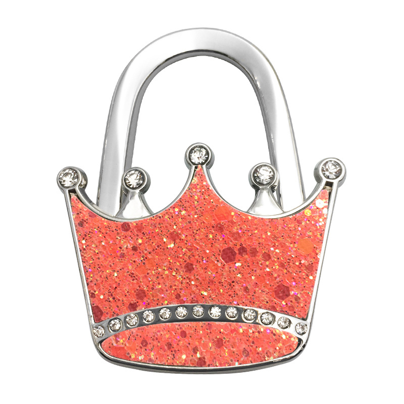 Határokon átnyúló e-kereskedelmi vázlat kreatív összecsukható táskaakasztó csillámos bőr korona táskaakasztó összecsukható asztali karácsonyi harisnyaakasztó