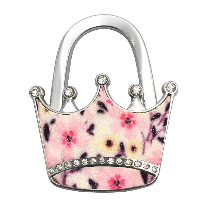 Határokon átnyúló e-kereskedelmi vázlat kreatív összecsukható táskaakasztó csillámos bőr korona táskaakasztó összecsukható asztali karácsonyi harisnyaakasztó