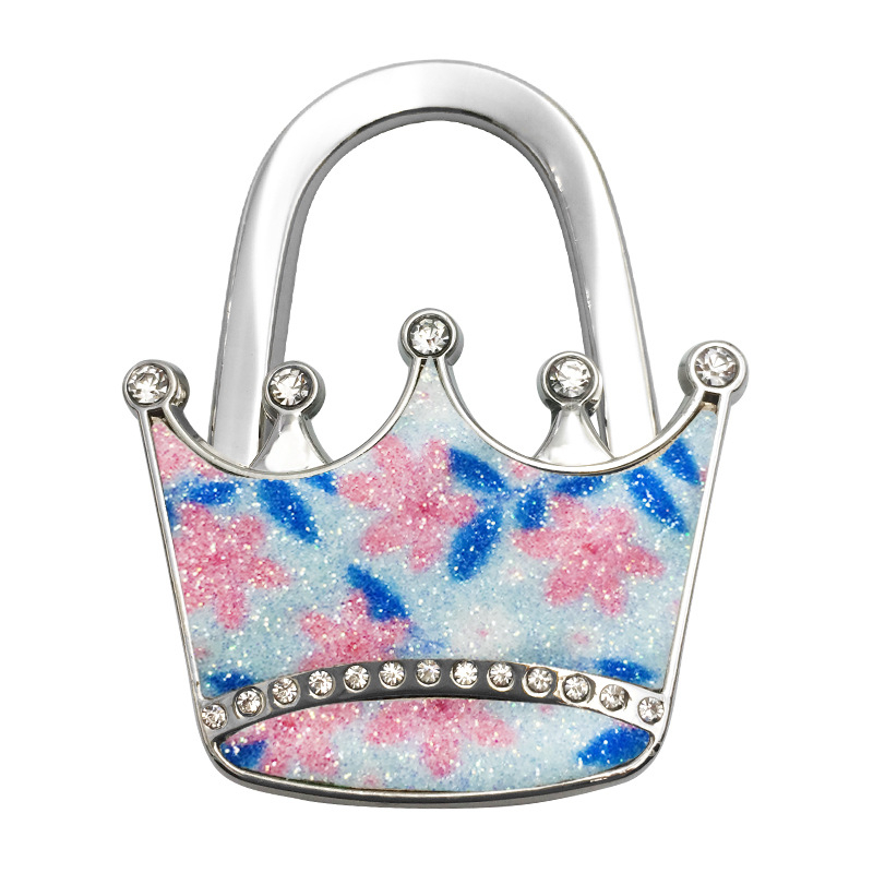 Határokon átnyúló e-kereskedelmi vázlat kreatív összecsukható táskaakasztó csillámos bőr korona táskaakasztó összecsukható asztali karácsonyi harisnyaakasztó