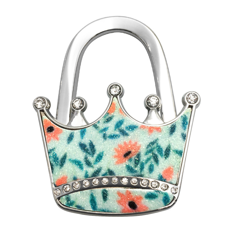 Határokon átnyúló e-kereskedelmi vázlat kreatív összecsukható táskaakasztó csillámos bőr korona táskaakasztó összecsukható asztali karácsonyi harisnyaakasztó