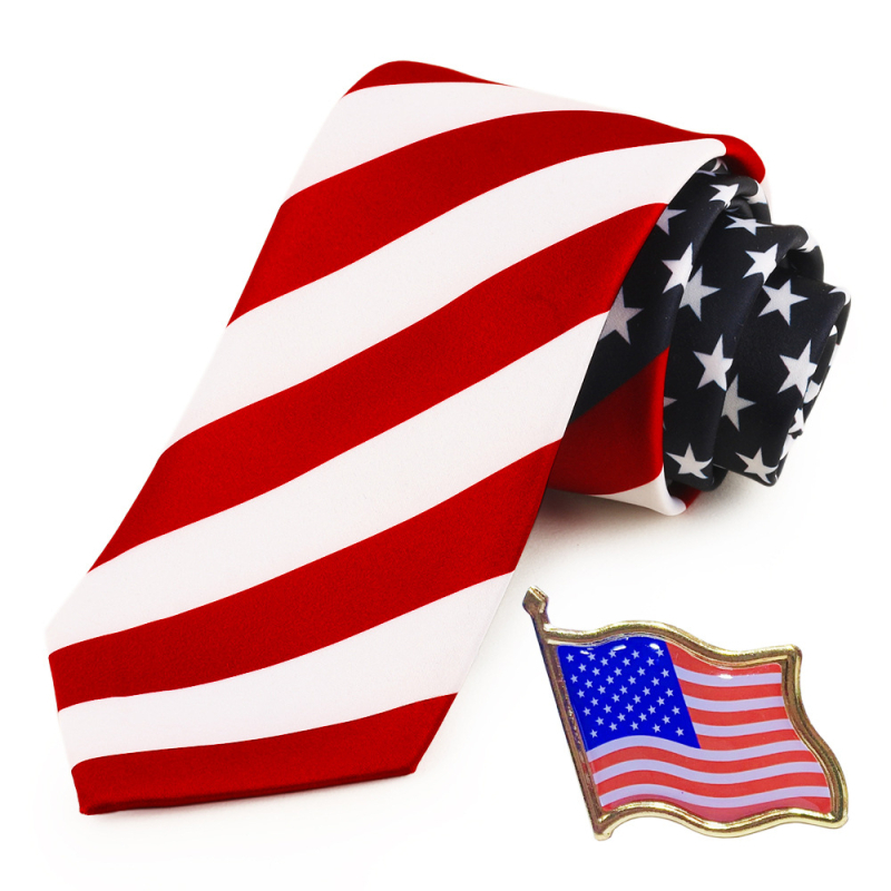 Függetlenség Napja Nyakkendő Mintás Férfi Csillagos Csíkos Nyakkendő Amazon AliExpress Határokon Átnyúló TEMU Supply Spot Nagykereskedelem