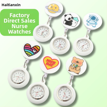 Behúzható nővéróra, Aranyos zsebóra, Függőóra orvosoknak, Világító óra diákoknak, Női modell, Raktáron, Gyors szállítás, Világító számlap
