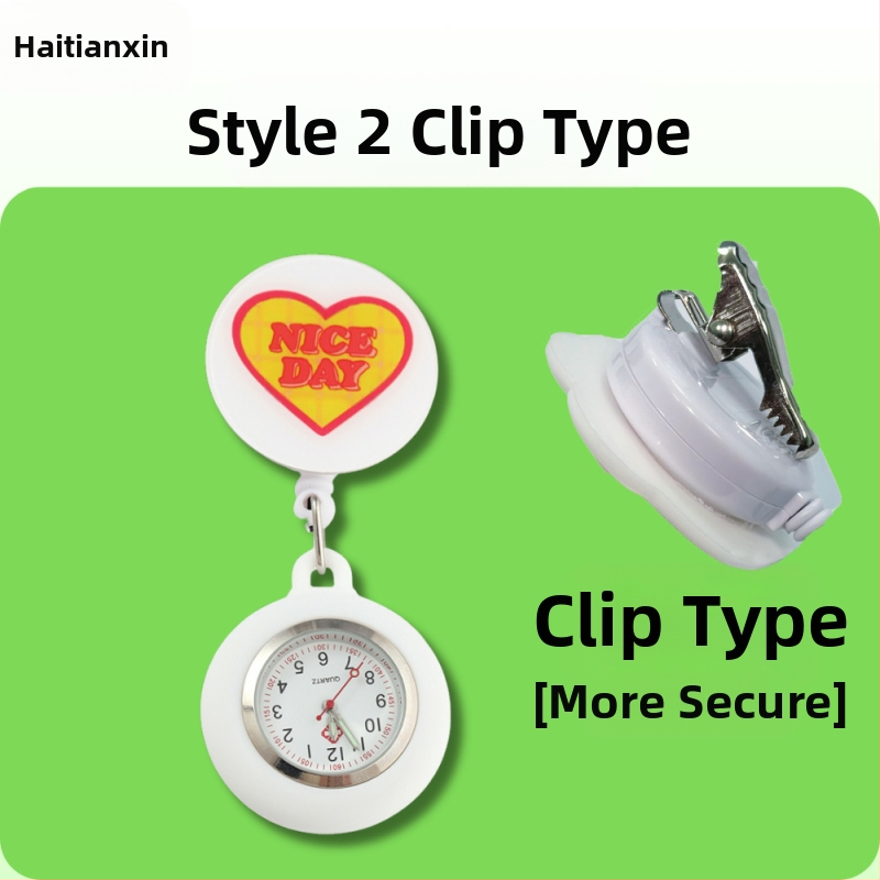 Behúzható nővéróra, Aranyos zsebóra, Függőóra orvosoknak, Világító óra diákoknak, Női modell, Raktáron, Gyors szállítás, Világító számlap