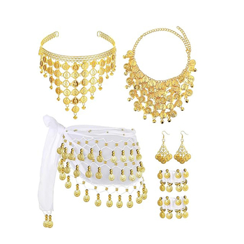 Amazon Belly Dance Waist Chain Suit Beauty Coin Head Hoop 72 Coin Waist Chain Bracelet Κολιέ Σκουλαρίκια Μεταλλικά Κοσμήματα Γυναικεία