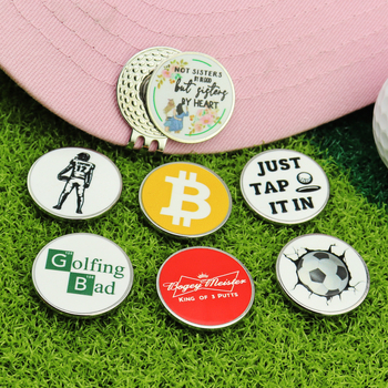 Νέο δημιουργικό σμάλτο UV εκτύπωσης μπάλα σημαδιών γκολφ σήμα κλιπ μεταλλικού μαγγανίου χάλυβα καπάκι με μαρκαδόρο