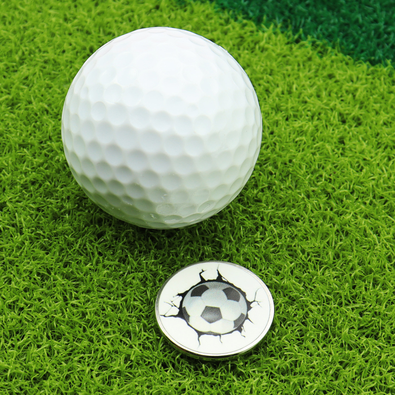 Új kreatív zománc UV nyomtatású golyójel jelölés golf ajándék fém mangán acél sapka klip jelölővel