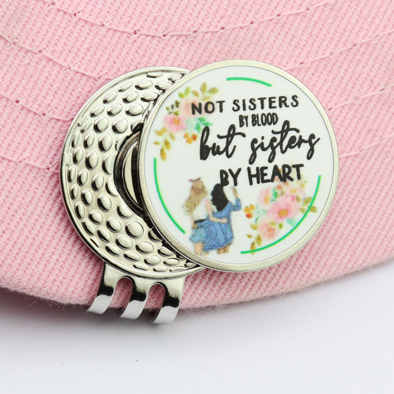 Új kreatív zománc UV nyomtatású golyójel jelölés golf ajándék fém mangán acél sapka klip jelölővel