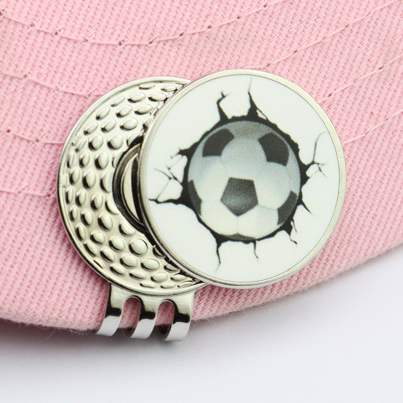 Új kreatív zománc UV nyomtatású golyójel jelölés golf ajándék fém mangán acél sapka klip jelölővel