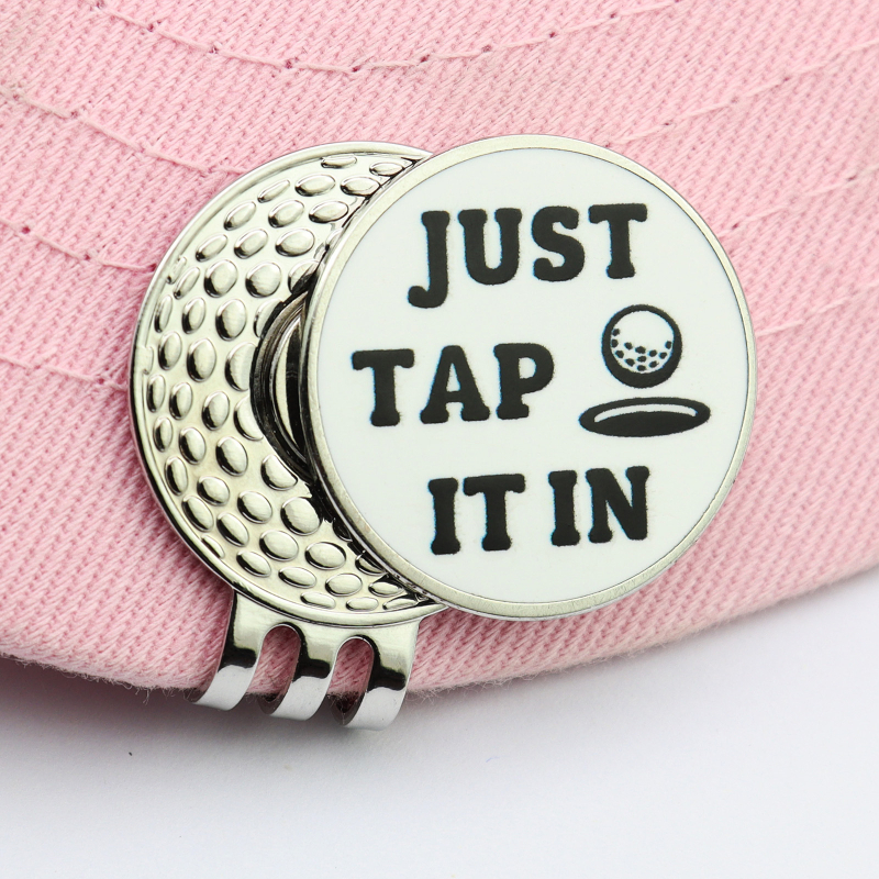 Új kreatív zománc UV nyomtatású golyójel jelölés golf ajándék fém mangán acél sapka klip jelölővel