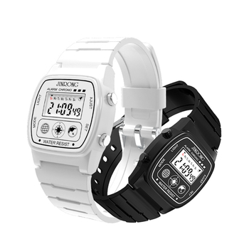 Meeste ja naiste spordi digitaalsed kellad, veekindel 30 m, PU rihm, multifunktsionaalne väikese ruudukujulise ekraaniga digitaalkell
