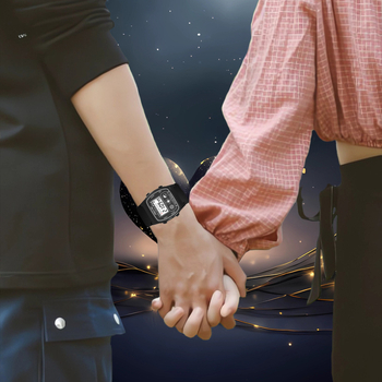 Meeste ja naiste spordi digitaalsed kellad, veekindel 30 m, PU rihm, multifunktsionaalne väikese ruudukujulise ekraaniga digitaalkell