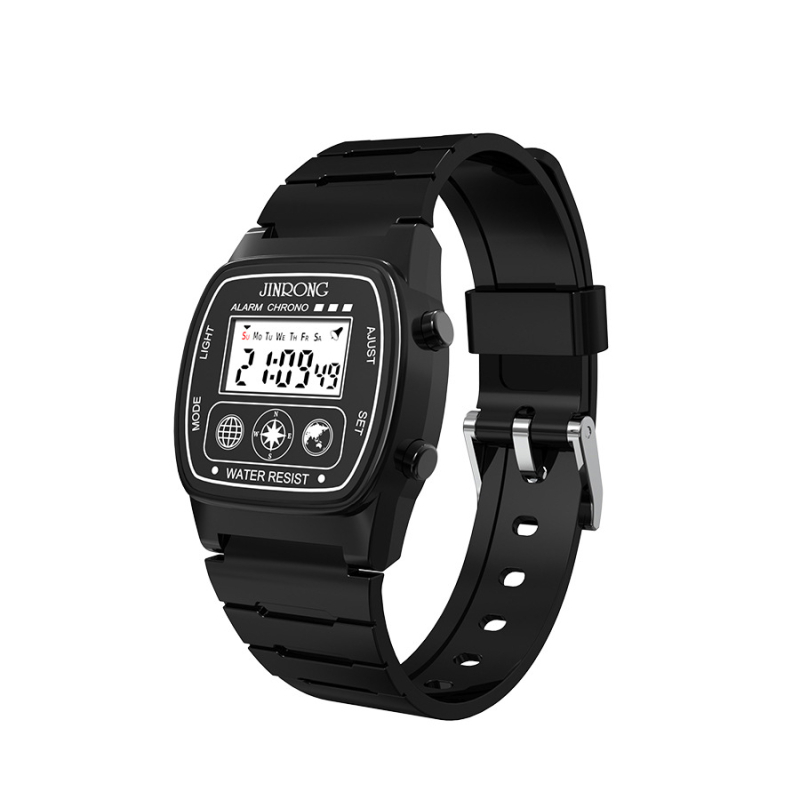 Meeste ja naiste spordi digitaalsed kellad, veekindel 30 m, PU rihm, multifunktsionaalne väikese ruudukujulise ekraaniga digitaalkell