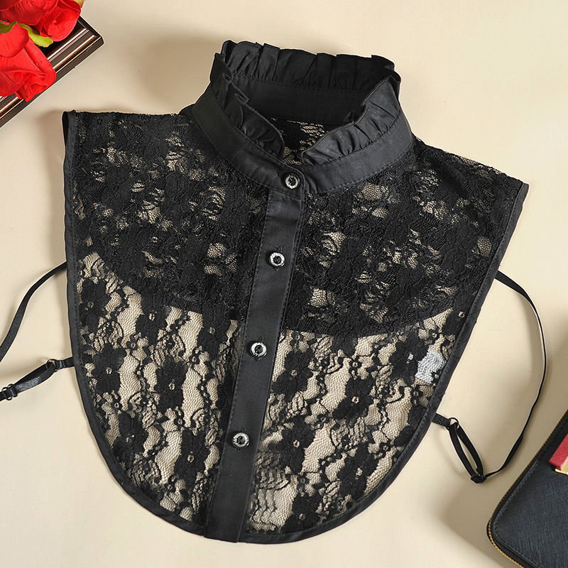 Őszi és téli újdonság, hamis nyakörv, női, minden méretben kapható, fafüles szegéllyel, hamis nyakörv, ing, hamis nyakörv, női fodros gallér