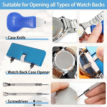 Óra elemcsere szerszámkészlet, órajavító készlet, óra hátlap eltávolító szerszám, óratok