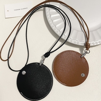 Στρογγυλό κολιέ με κούμπωμα από δέρμα μόδας, πολυτελές κομψό κολιέ με κούμπωμα, κρεμαστό κόσμημα, αλυσιδάκι, αξεσουάρ αλυσίδας