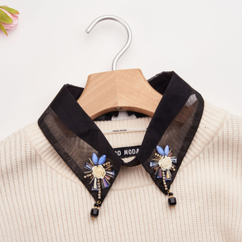 Νέο στυλ με χάντρες, λουλούδι, εξαιρετικό, χειροποίητο, εξωτικό, μοναδικό φόρεμα, κολάρο πουλόβερ, ρετρό ψεύτικο κολάρο