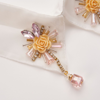 Νέο στυλ με χάντρες, λουλούδι, εξαιρετικό, χειροποίητο, εξωτικό, μοναδικό φόρεμα, κολάρο πουλόβερ, ρετρό ψεύτικο κολάρο