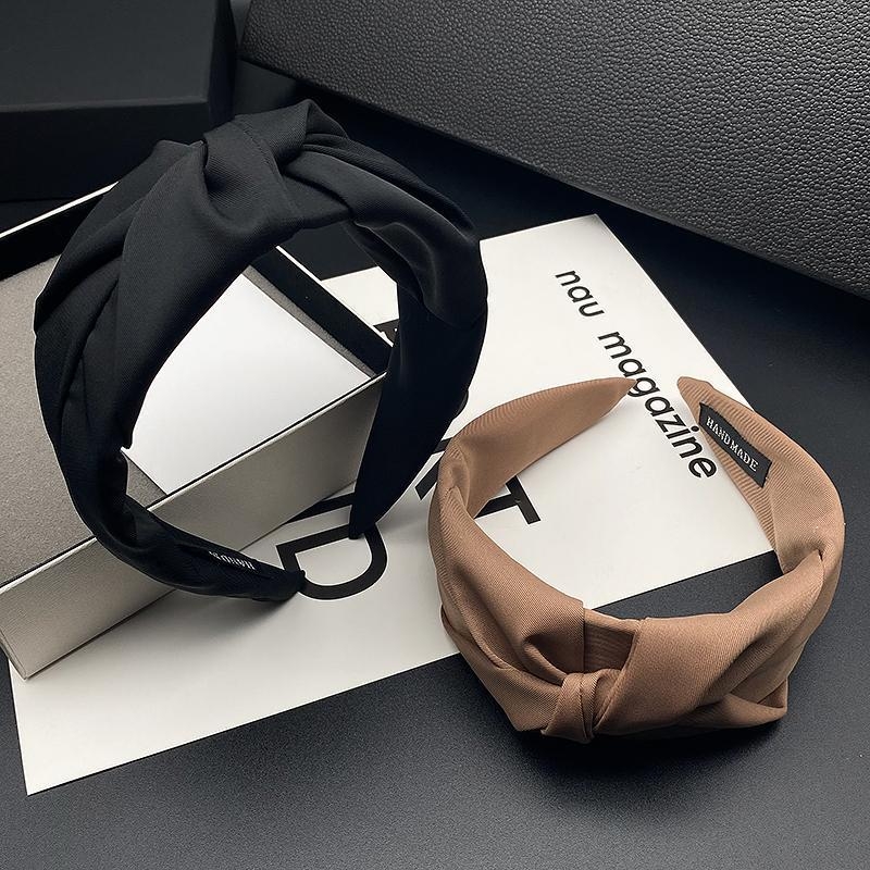 Új koreai stílusú divatos egyszerű hajpánt, préselt hajcsat, széles oldalú, magas fejpántos, kiváló minőségű, érzéki hajcsomag, mindenhez illő fejfedő