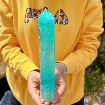 Κατασκευαστές κρυστάλλινων στηλών λίμνη μπλε φθορίτη μονόχρωμο εξαγωνικό πρίσμα πράσινο φθορίτη πρίσμα φθορίτη πέτρα γυαλισμένο κρύσταλλο πύργο χονδρικής