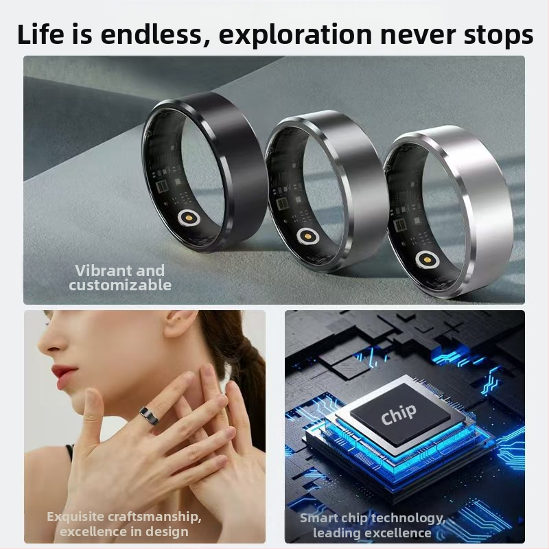 Трансграничен пръстен за наблюдение на пулса, кръвен кислород, сън, спортен крачкомер, водоустойчив, носим, смарт пръстен, нов модел