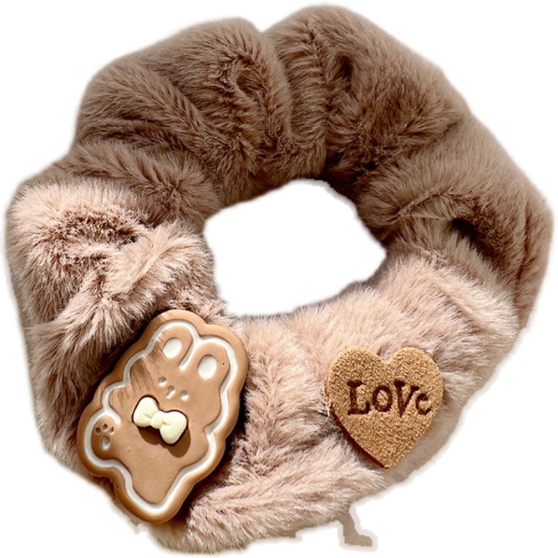 Kora őszi tejbarna plüss vastagbél hajgyűrű rajzfilm aranyos medve nyúl haj kötél koreai temperamentum ingázó hajdíszek