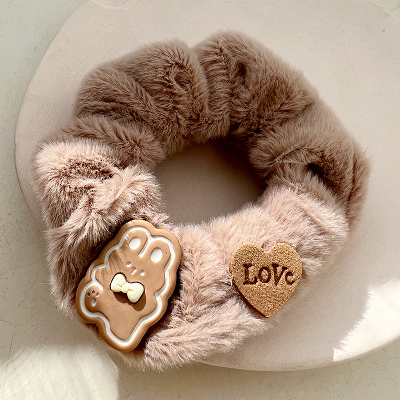 Kora őszi tejbarna plüss vastagbél hajgyűrű rajzfilm aranyos medve nyúl haj kötél koreai temperamentum ingázó hajdíszek