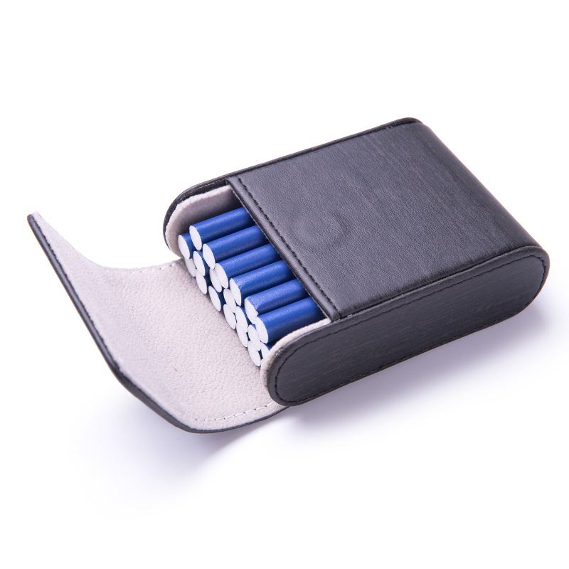 Gyári nagykereskedelmi új férfi cigarettacsomag cigarettatartó 20 új hordozható, kiváló minőségű bőr cigarettatartó nyomáscsökkentővel