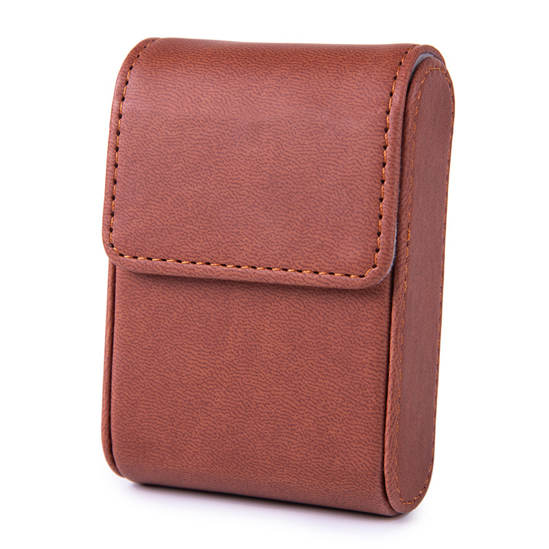 Gyári nagykereskedelmi új férfi cigarettacsomag cigarettatartó 20 új hordozható, kiváló minőségű bőr cigarettatartó nyomáscsökkentővel