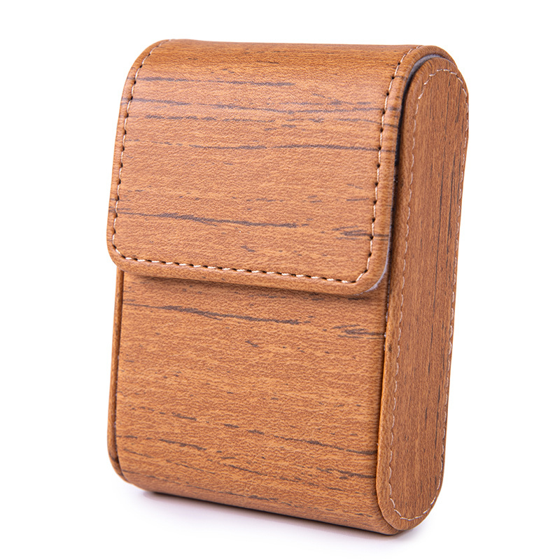 Gyári nagykereskedelmi új férfi cigarettacsomag cigarettatartó 20 új hordozható, kiváló minőségű bőr cigarettatartó nyomáscsökkentővel