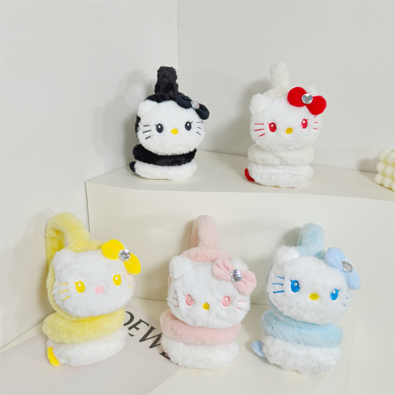 Téli rajzfilm plüss macska fülvédők megvastagított fülvédők kimegy lovaglás szélálló fülvédők aranyos fülvédő műtárgy