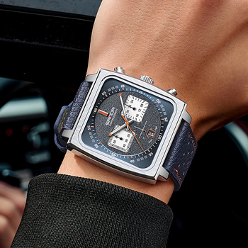 Ρολόι ανδρικού ρολογιού Cross-border Explosions 2024 New Live Explosions από γνήσιο δέρμα, τετράγωνο, πολυλειτουργικό ρολόι χαλαζία χρονογράφου για επιχειρήσεις