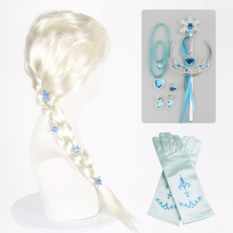 Принцеса Елза, перука с плитка от Замръзналото кралство, Елза, принцеса Елза за Хелоуин, перука с плитка