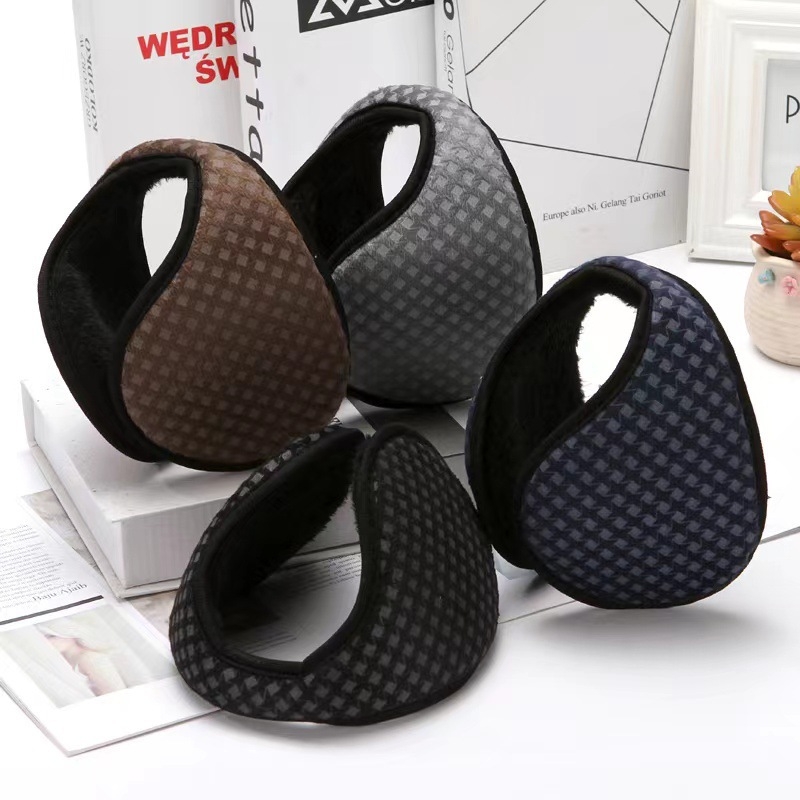 Fülvédők férfiaknak télre, Háton viselhető fülmelegítők kerékpározáshoz, Meleg és szélálló, Nagy fülvédők, Polár bélésű és vastagított fülvédők