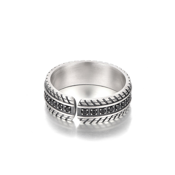 Νέο δαχτυλίδι τροχού Huayoule για άνδρες, μοντέρνο δαχτυλίδι με ρετρό ένθετο πέτρινο δαχτυλίδι για αγόρια με ρύθμιση ανοίγματος ελαστικού